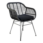 Lade das Bild in den Galerie-Viewer, 2er Set Gartenstuhl Firenze Schwarz: Eleganter, Wetterfester Stahl-Polyrattan Outdoor-Stuhl für Garten
