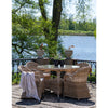 Larissa Outdoor Esstisch: Rund Ø120cm, Robustes Rattan, Stahl & Glas