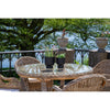 Larissa Outdoor Esstisch: Rund Ø120cm, Robustes Rattan, Stahl & Glas