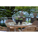 Lade das Bild in den Galerie-Viewer, Larissa Outdoor Esstisch: Rund Ø120cm, Robustes Rattan, Stahl &amp; Glas
