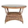 Larissa Outdoor Esstisch: Rund Ø120cm, Robustes Rattan, Stahl & Glas