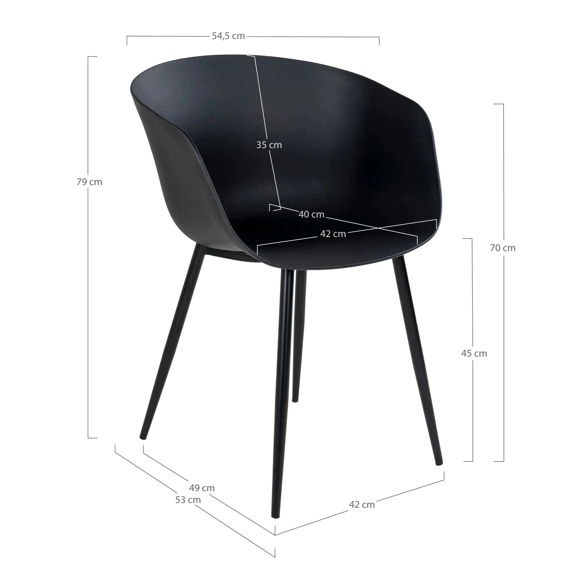 Lena Gartenstuhl Set Schwarz: Elegante Outdoor-Stühle mit Robustem Stahlgestell für Komfort