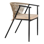 Lade das Bild in den Galerie-Viewer, Elegantes 2er Set Gartenstuhl Lazaro: Stilvoll, Bequem, Schwarz/Beige Outdoor-Sitzgelegenheit
