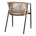 Lade das Bild in den Galerie-Viewer, Elegantes 2er Set Gartenstuhl Lazaro: Stilvoll, Bequem, Schwarz/Beige Outdoor-Sitzgelegenheit
