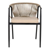 Elegantes 2er Set Gartenstuhl Lazaro: Stilvoll, Bequem, Schwarz/Beige Outdoor-Sitzgelegenheit
