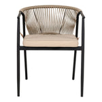 Lade das Bild in den Galerie-Viewer, Elegantes 2er Set Gartenstuhl Lazaro: Stilvoll, Bequem, Schwarz/Beige Outdoor-Sitzgelegenheit
