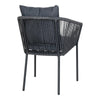 4er Set Elegante Tavira Gartenstühle Schwarz/Grau – Robust, Komfortabel, Wetterfest