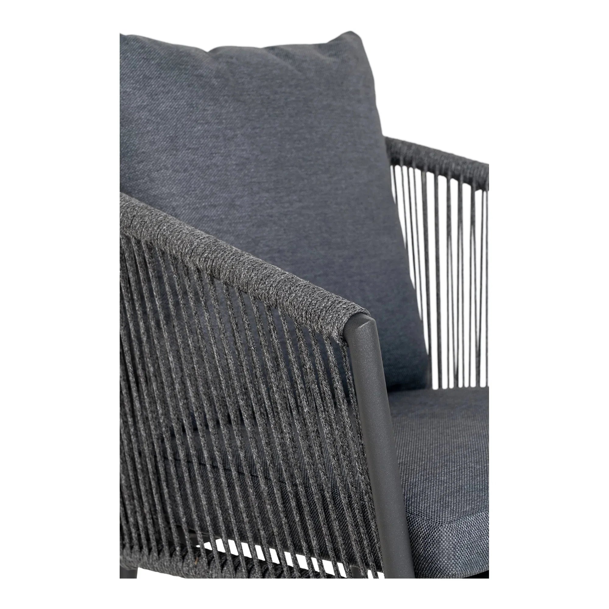 4er Set Elegante Tavira Gartenstühle Schwarz/Grau – Robust, Komfortabel, Wetterfest