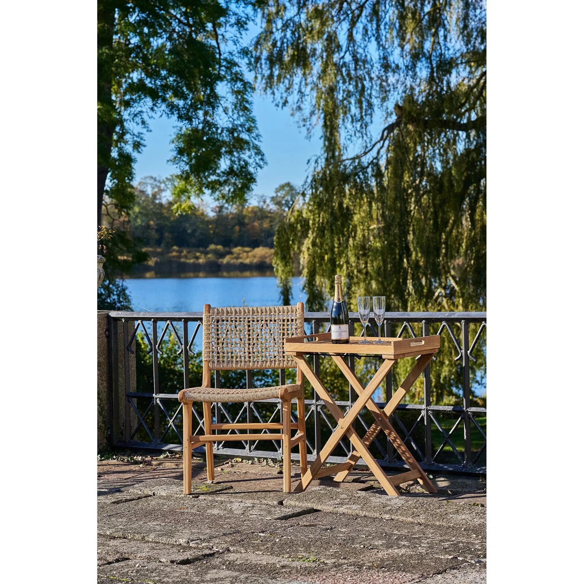 Luxuriöses 2er Teakholz Gartenstuhl-Set Capri – Armlehnenfrei, Robust, Wetterfest
