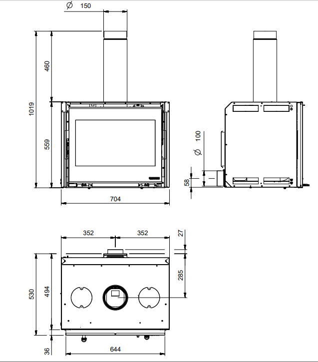La Nordica Inserto 70 EOS Holzofen 8,5 kW mit großer Glasfront