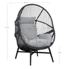 Marano Polyrattan Loungesessel mit Kissen – Outdoor Garten Sessel Wetterfest Komfortabel