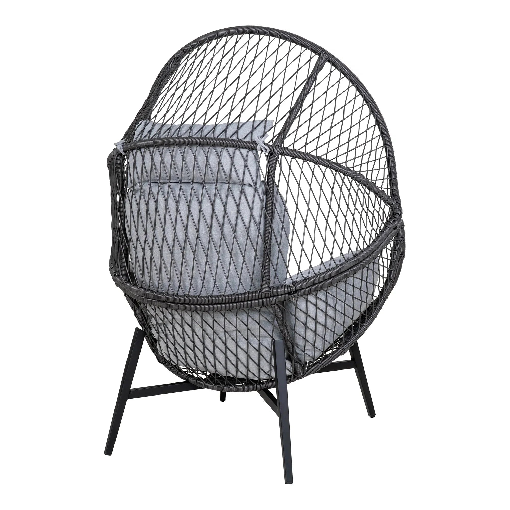 Marano Polyrattan Loungesessel mit Kissen – Outdoor Garten Sessel Wetterfest Komfortabel