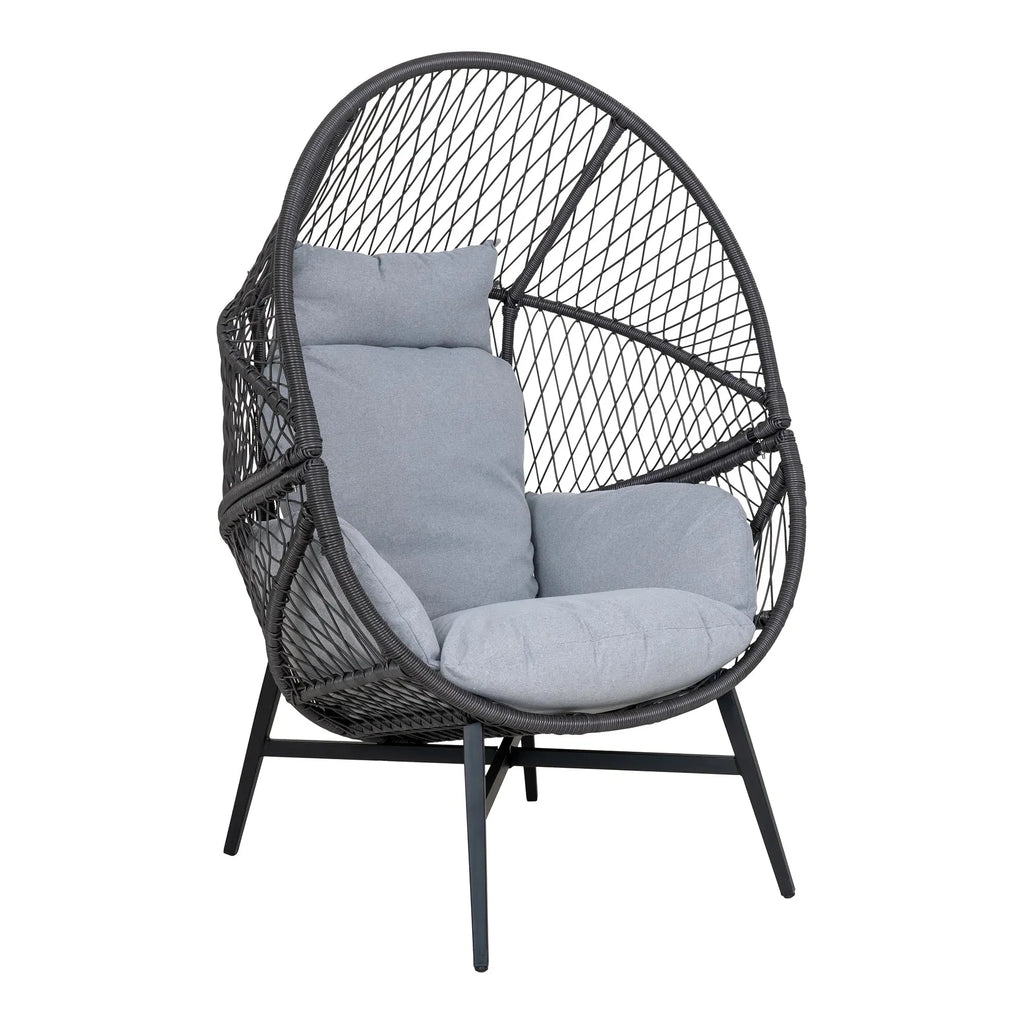 Marano Polyrattan Loungesessel mit Kissen – Outdoor Garten Sessel Wetterfest Komfortabel
