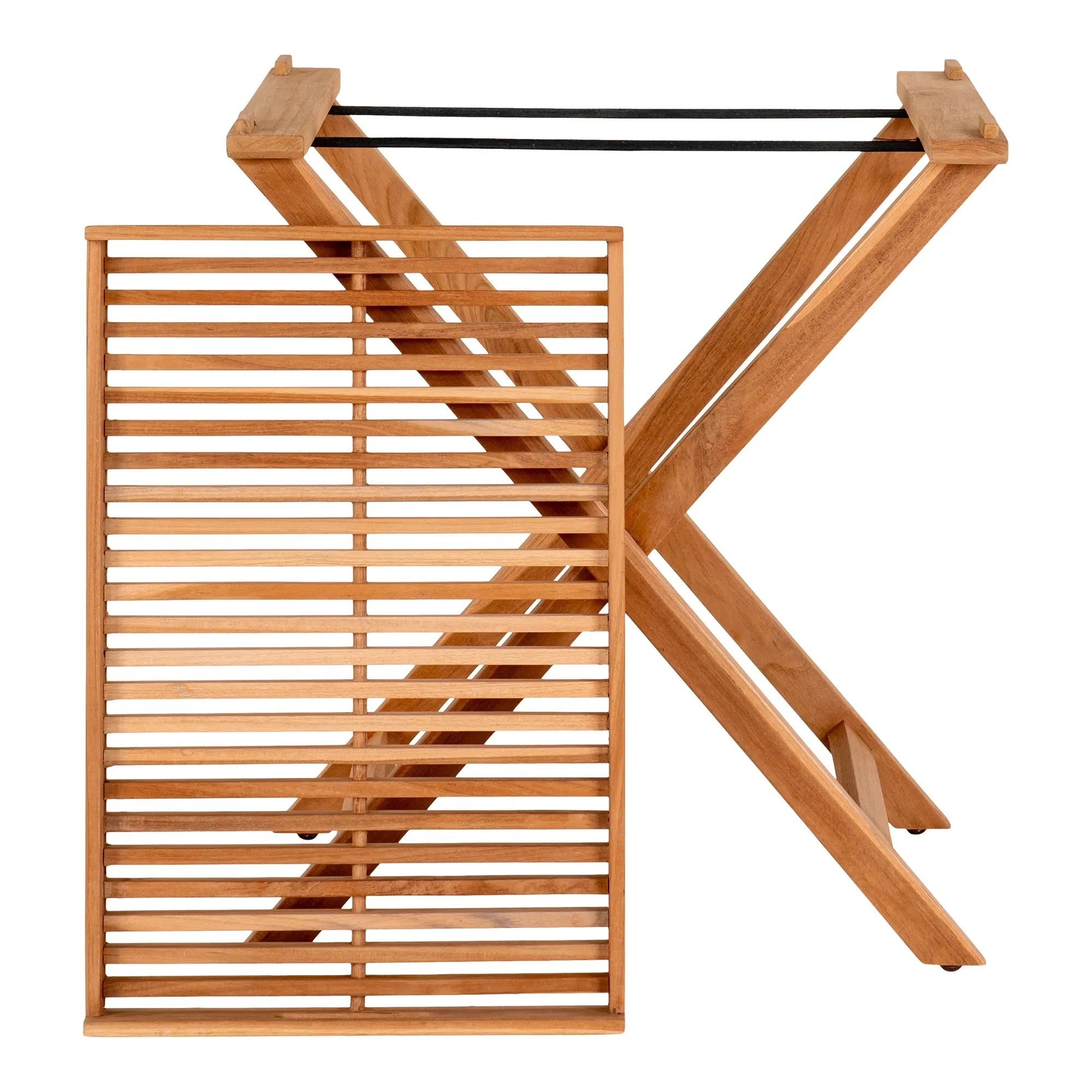 Riviera Teakholz-Beistelltisch mit abnehmbarem Tablett für Garten und Balkon