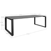 Robuster Garten Esstisch Emilio, 210x100cm, Nonwood & Aluminium, Modern, Wetterfest, Schwarz/Grau