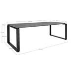 Lade das Bild in den Galerie-Viewer, Robuster Garten Esstisch Emilio, 210x100cm, Nonwood &amp; Aluminium, Modern, Wetterfest, Schwarz/Grau
