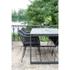 Robuster Garten Esstisch Emilio, 210x100cm, Nonwood & Aluminium, Modern, Wetterfest, Schwarz/Grau