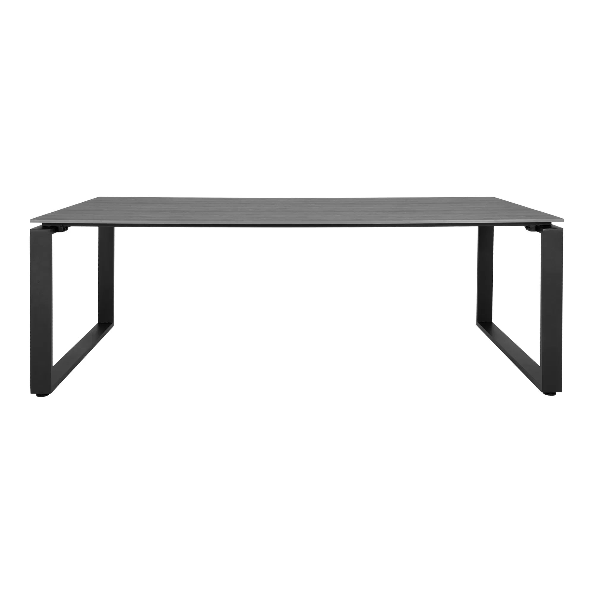 Robuster Garten Esstisch Emilio, 210x100cm, Nonwood & Aluminium, Modern, Wetterfest, Schwarz/Grau