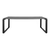 Robuster Garten Esstisch Emilio, 210x100cm, Nonwood & Aluminium, Modern, Wetterfest, Schwarz/Grau