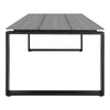 Robuster Garten Esstisch Emilio, 210x100cm, Nonwood & Aluminium, Modern, Wetterfest, Schwarz/Grau