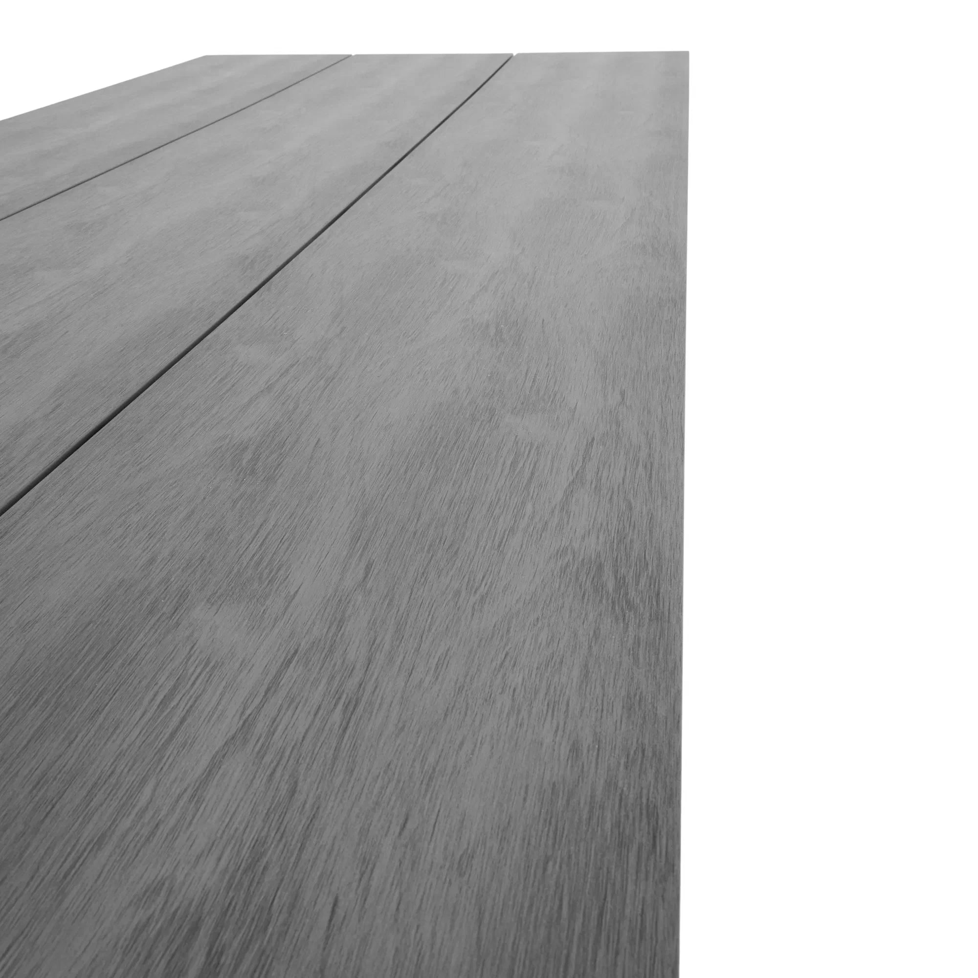 Robuster Garten Esstisch Emilio, 210x100cm, Nonwood & Aluminium, Modern, Wetterfest, Schwarz/Grau