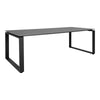 Robuster Garten Esstisch Emilio, 210x100cm, Nonwood & Aluminium, Modern, Wetterfest, Schwarz/Grau