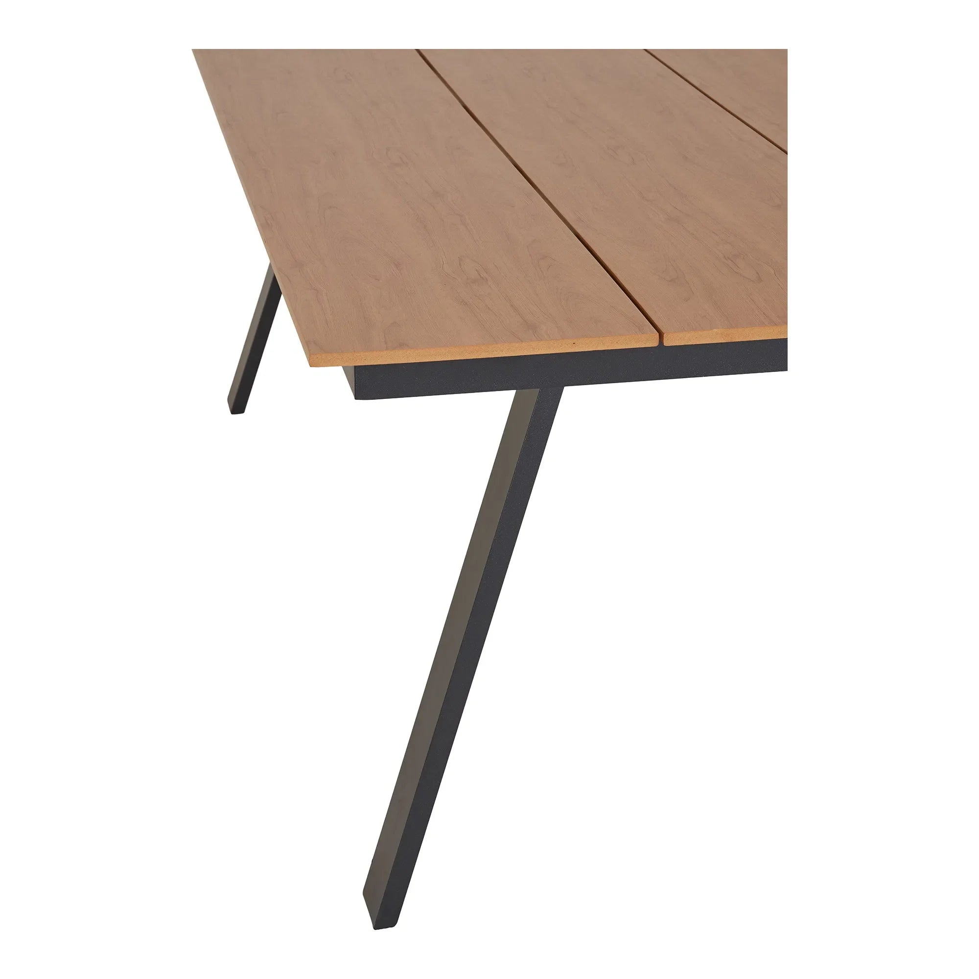 Lorenzo Garten-Esstisch: Robustes Nonwood, elegantes Aluminium, Natur/Schwarz Design