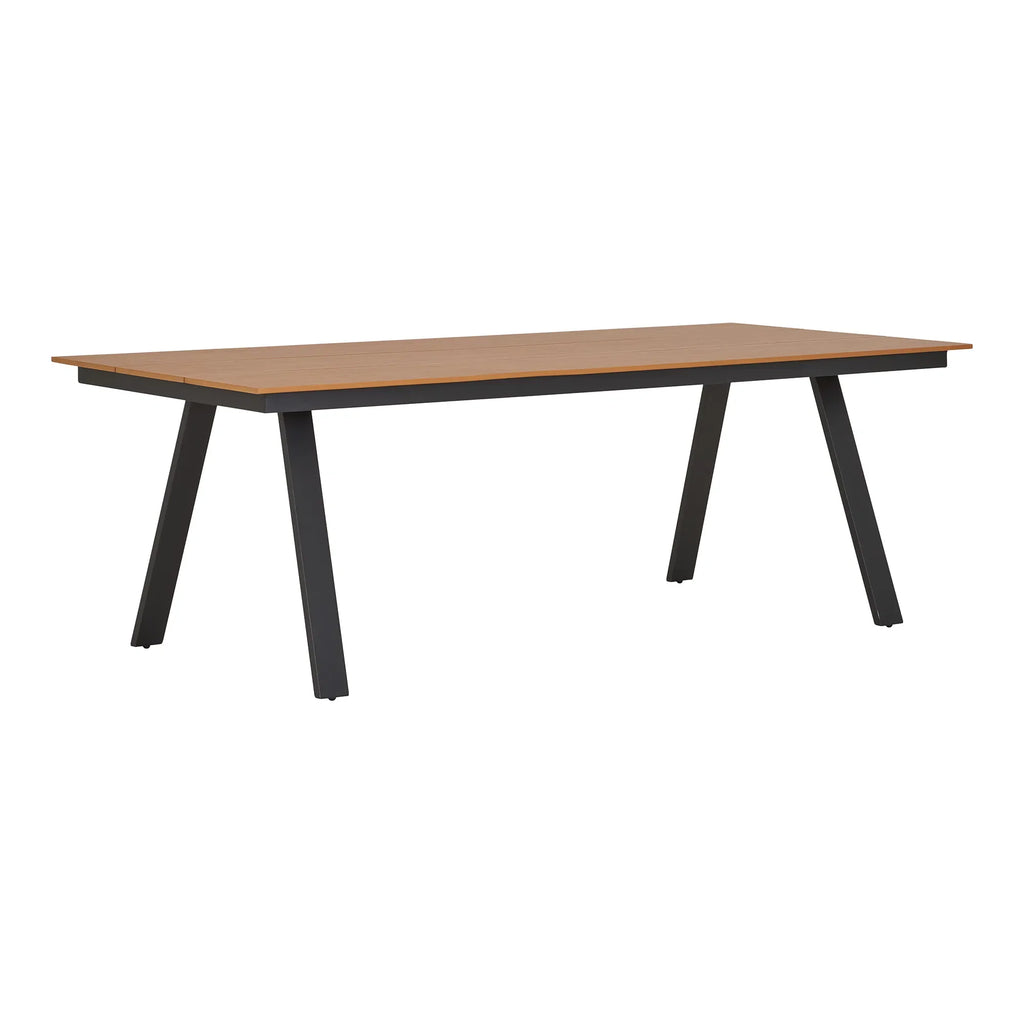 Lorenzo Garten-Esstisch: Robustes Nonwood, elegantes Aluminium, Natur/Schwarz Design