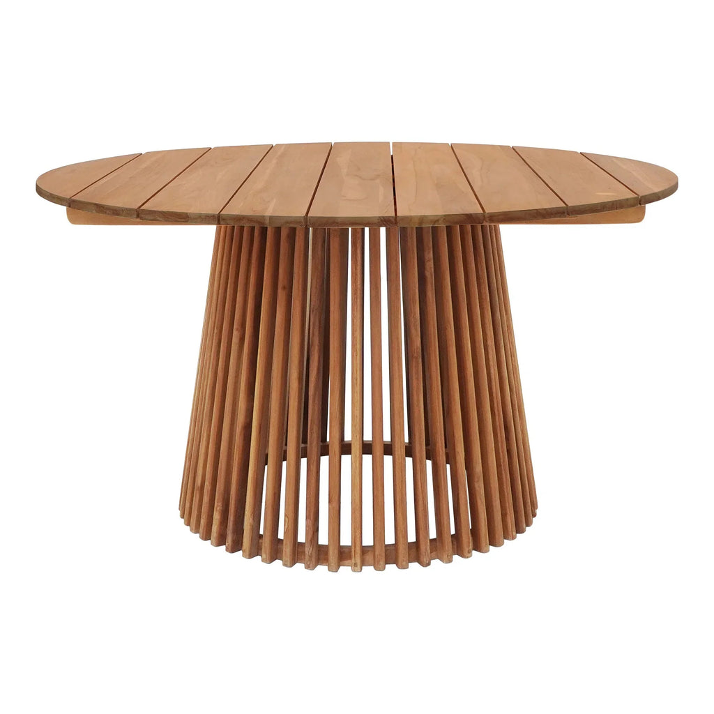 Robuster Garten Esstisch Varese aus Teakholz: Wetterfest, Rund, Ø120x75 cm