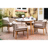 Eleganter Garten Esstisch Lisa: Akazie & Terrazzo – Natur/Weiß, Ø120 cm