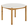 Eleganter Garten Esstisch Lisa: Akazie & Terrazzo – Natur/Weiß, Ø120 cm