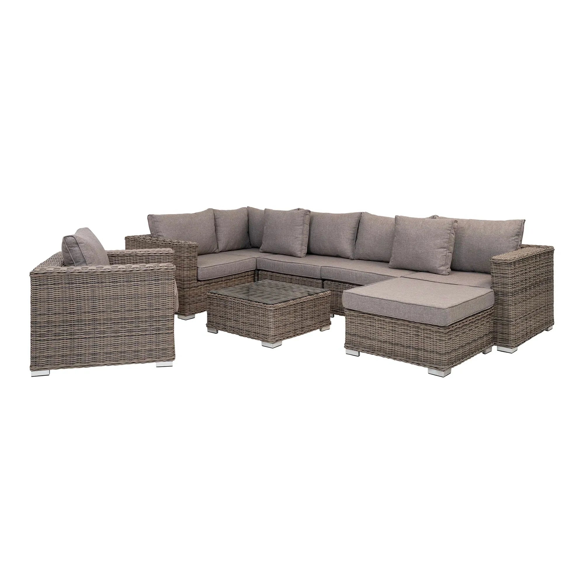 Luxuriöses Polyrattan Garten Lounge Set Palermo: Wetterfest, Elegant, Komfortabel für Outdoor-Oasen