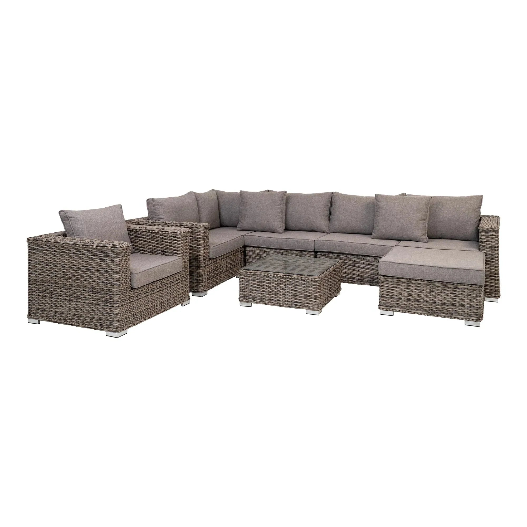 Luxuriöses Polyrattan Garten Lounge Set Palermo: Wetterfest, Elegant, Komfortabel für Outdoor-Oasen