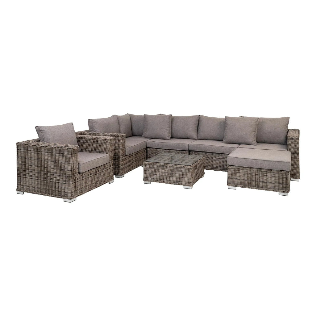 Luxuriöses Polyrattan Garten Lounge Set Palermo: Wetterfest, Elegant, Komfortabel für Outdoor-Oasen