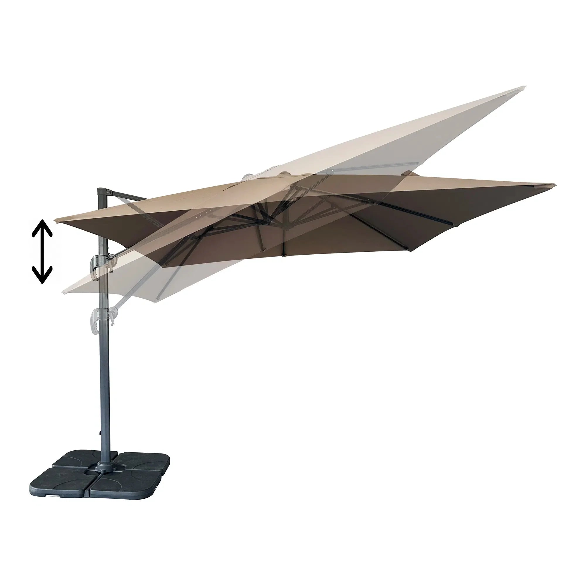 Arezzo Pro Sonnenschirm: 360° Drehbarer Luxus-Gartenschirm mit UV-Schutz