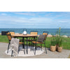 Eleganter Modena Garten Esstisch: Robuste Teakholzplatte, Schwarzes Metallgestell, Ø130cm Outdoor-Design