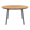 Eleganter Modena Garten Esstisch: Robuste Teakholzplatte, Schwarzes Metallgestell, Ø130cm Outdoor-Design