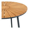 Eleganter Modena Garten Esstisch: Robuste Teakholzplatte, Schwarzes Metallgestell, Ø130cm Outdoor-Design
