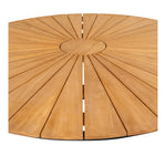 Lade das Bild in den Galerie-Viewer, Eleganter Modena Garten Esstisch: Robuste Teakholzplatte, Schwarzes Metallgestell, Ø130cm Outdoor-Design
