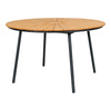 Eleganter Modena Garten Esstisch: Robuste Teakholzplatte, Schwarzes Metallgestell, Ø130cm Outdoor-Design