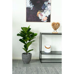 Lade das Bild in den Galerie-Viewer, Realistische Kunstpflanze Geigenfeige Ficus Lyrata 100cm, Pflegeleicht, Große Blätter, Elegante Deko
