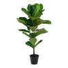 Realistische Kunstpflanze Geigenfeige Ficus Lyrata 100cm, Pflegeleicht, Große Blätter, Elegante Deko