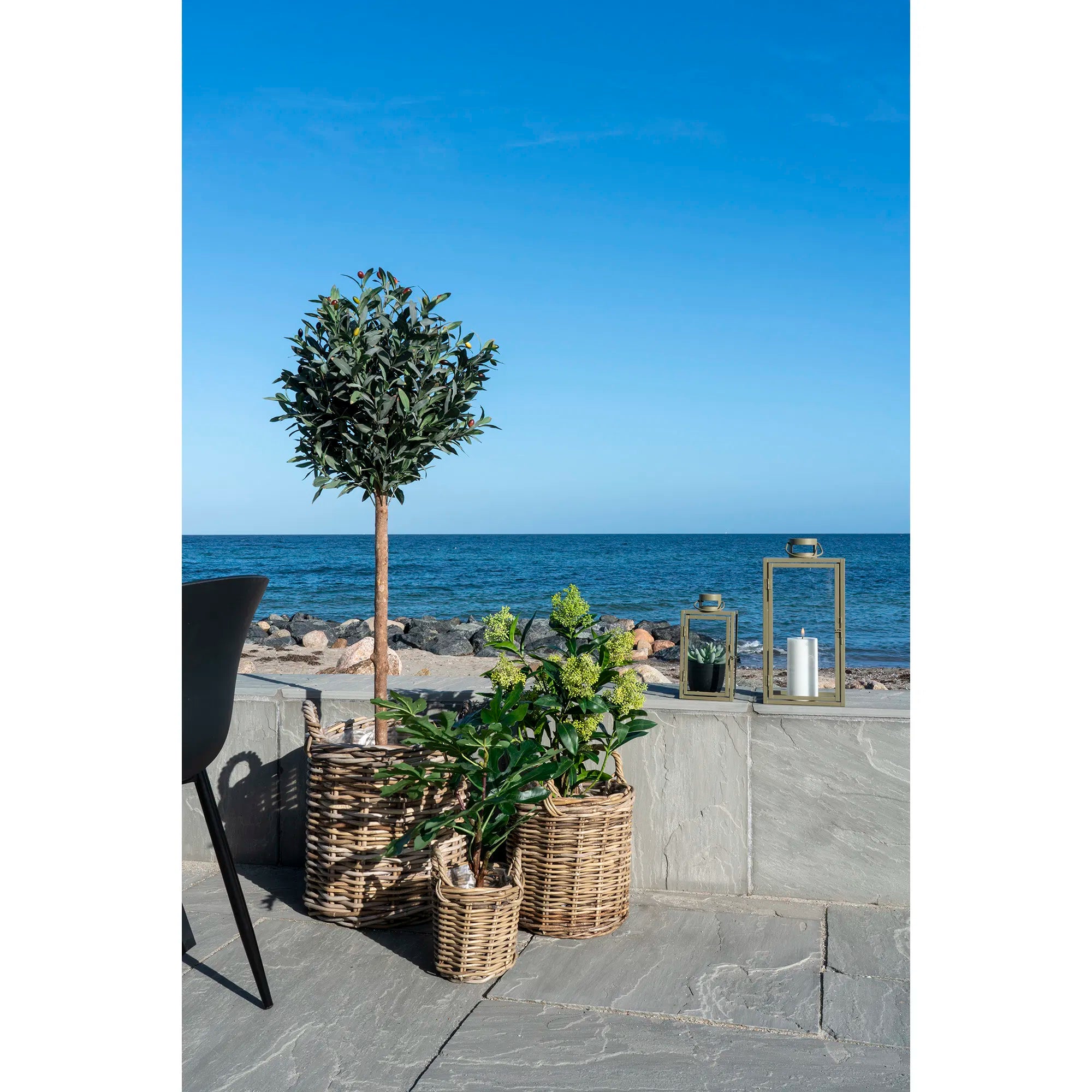 Realistische 60cm Kunstpflanze Feigenbaum: Mediterraner Charme, Pflegeleicht für Zuhause