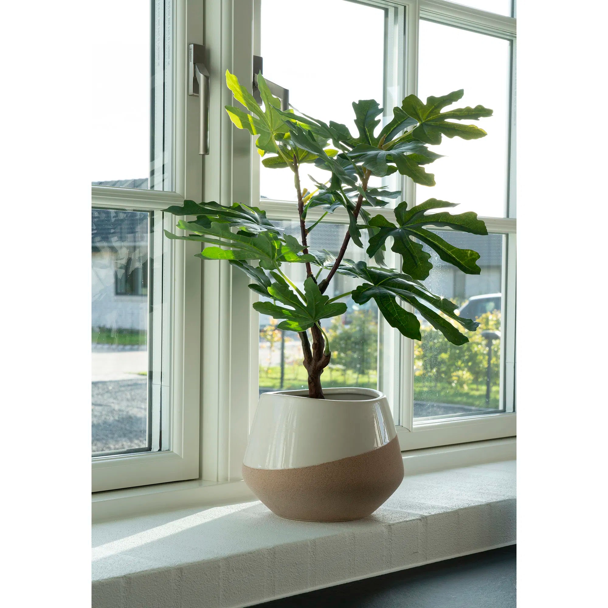 Realistische 60cm Kunstpflanze Feigenbaum: Mediterraner Charme, Pflegeleicht für Zuhause