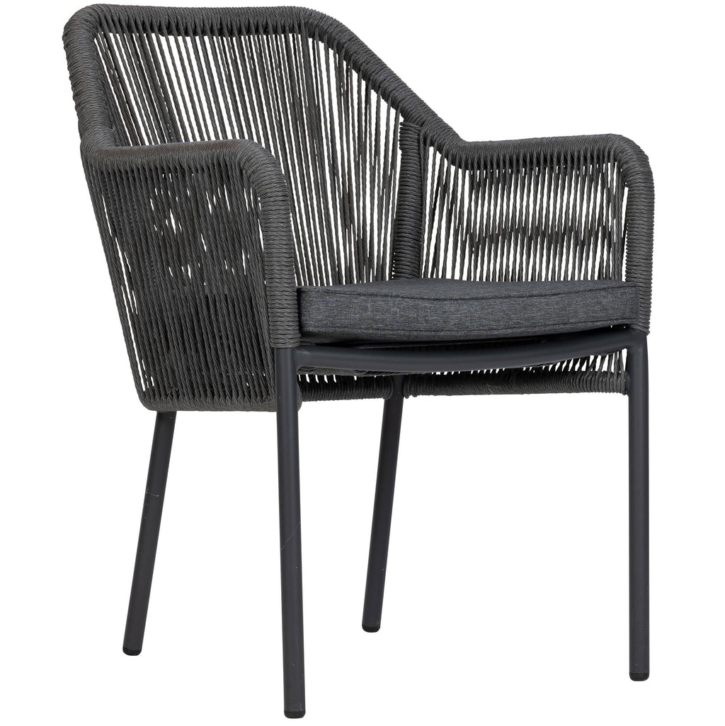 4er Set Baleric Gartenstuhl Modernes Seil-Design, Bequemer Outdoor Esszimmerstuhl, Wetterfest