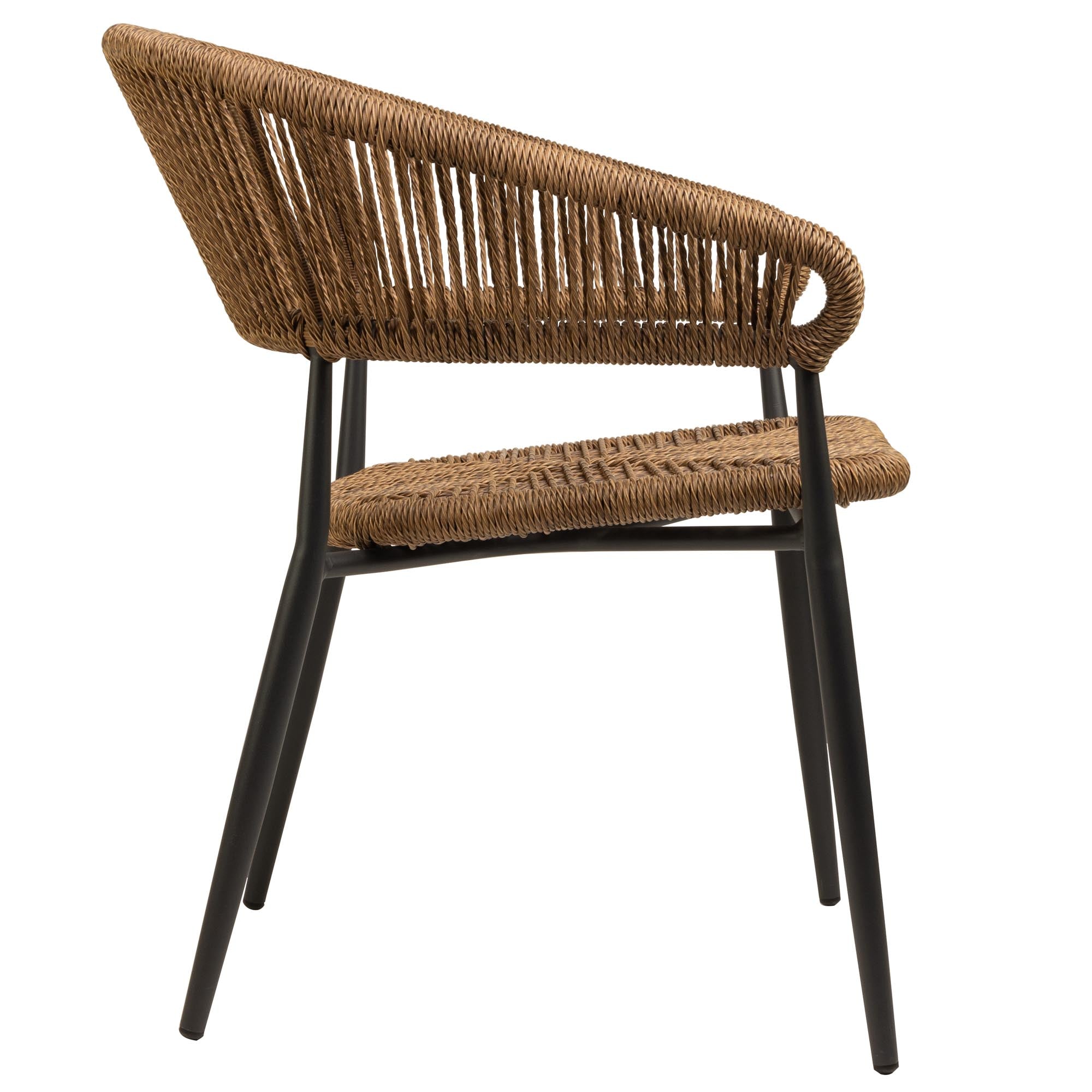 Elegantes 4er-Set Gartenstuhl Liana: Robustes Seil-Design für Outdoor-Oasen