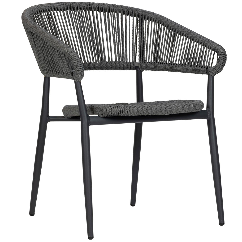 Elegantes 4er-Set Gartenstuhl Liana: Robustes Seil-Design für Outdoor-Oasen