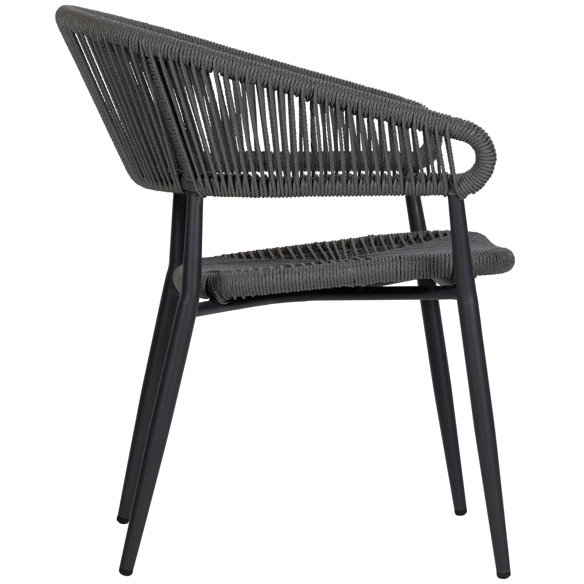 Elegantes 4er-Set Gartenstuhl Liana: Robustes Seil-Design für Outdoor-Oasen