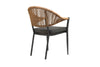 4er Set Elegante Gartenstühle Colien, Robuste Seil-Design Outdoor-Stühle Anthrazit
