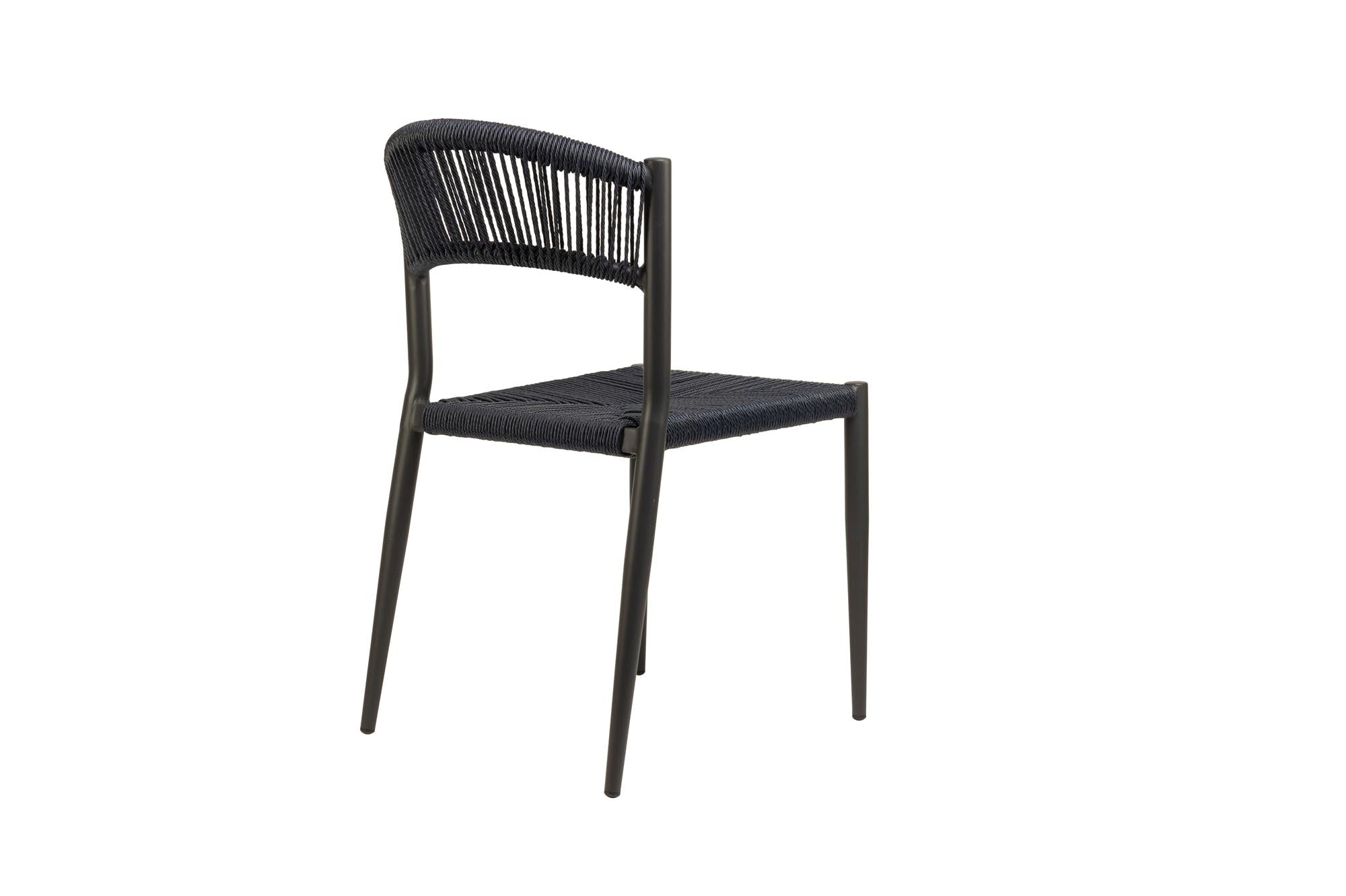Elegantes 4er Set Gartenstuhl Kira: Modernes Seil-Design für Outdoor-Oasen